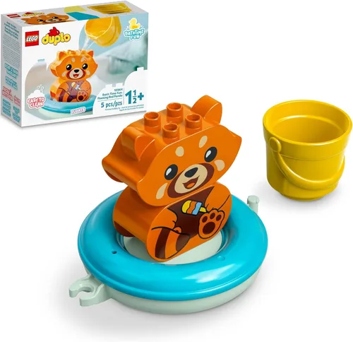 LEGO DUPLO Bath Time Fun: Juguete de baño flotante Red Panda 10964 para bebés y niños pequeños de 1,5 años de edad, juguetes de agua para bañera de