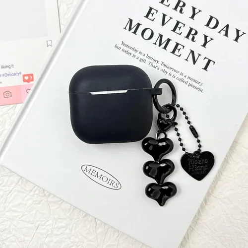 Miniatura 2 de inewateri Funda compatible con AirPods 4, TPU suave con kit de limpieza, bonito dije de hebilla plateada a la moda, diseño estético, a prueba