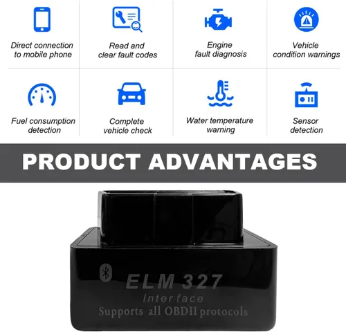 Miniatura 5 de KVAEY OBDII - Escáner de diagnóstico automático para automóvil, herramienta de escaneo Bluetooth automotriz ELM327 y lector de código, lector