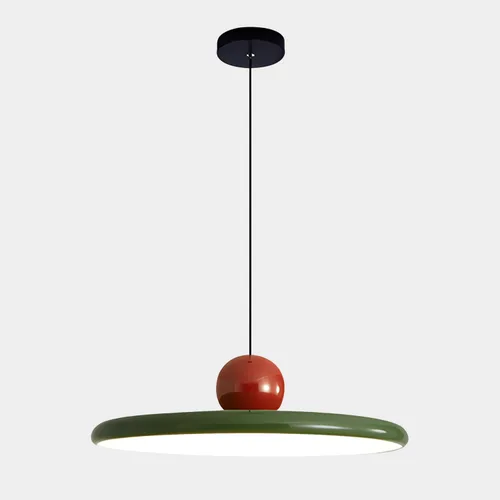Miniatura 9 de KCO Iluminación plana redonda LED colgante lámpara colgante retro lámpara crema cúpula mediados de siglo moderna regulable LED colgante luz granja