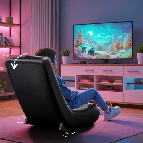 Miniatura 2 de GTPLAYER Silla Mecedora de Piso para Gaming – Silla Mecedora de Piso para Juegos con Limitador de Ángulo, Asiento de Juego Compacto y Ligero
