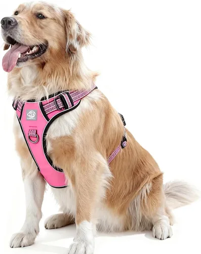 Miniatura 12 de Arnés de chaleco para perros - Acolchado ajustable reflectante con diseño fácil de poner y accesorio de correa (S, negro)