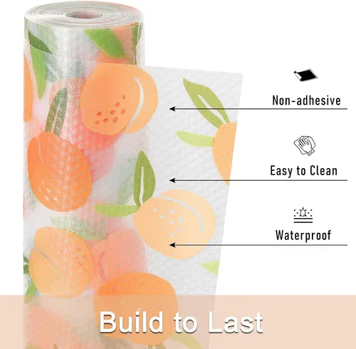 Miniatura 3 de Forro de estante Cooyes, forro para cajones no adhesivo e impermeable, papel para estantes EVA duradero y fácil de cortar para armarios de cocina