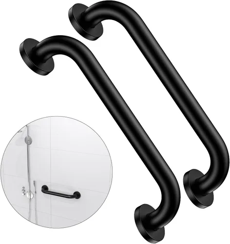 Miniatura 8 de Paquete de 2 barras de regadera de 16 pulgadas - Diámetro de 1.25", mango de barra de regadera de acero inoxidable blanco ZUEXT para baño, barra