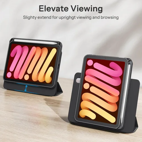 Miniatura 7 de SPARIN Funda para iPad mini 7 A17 Pro 2024/iPad Mini 6 2021 de 8.3 pulgadas, cubierta magnética desmontable, soporte vertical/horizontal con soporte