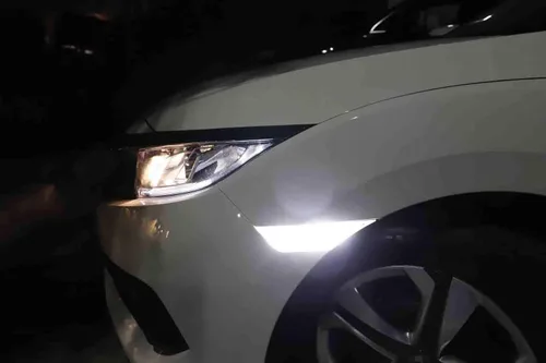 Miniatura 5 de iJDMTOY Kit de luz de marcador frontal LED blanco con lente ahumada, compatible con Honda Civic 2016-2021, alimentado por LED 90-SMD, reemplaza