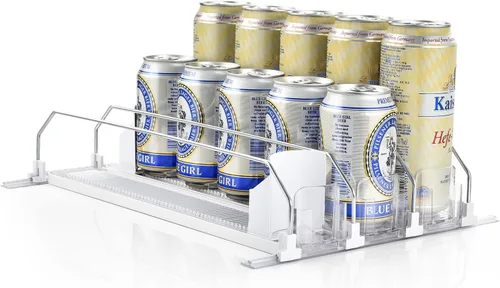 OTraki Organizador de bebidas para refrigerador, dispensador de bebidas de 3 filas para refrigerador, dispensador de soportes de latas de ahorro de