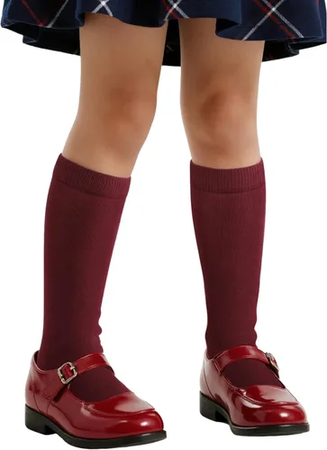Miniatura 13 de Cotton Day - Pack de 3 pares de calcetines de rodilla alta para niños y niñas, unisex, para uniforme escolar y vestido, punta sin costuras, negro