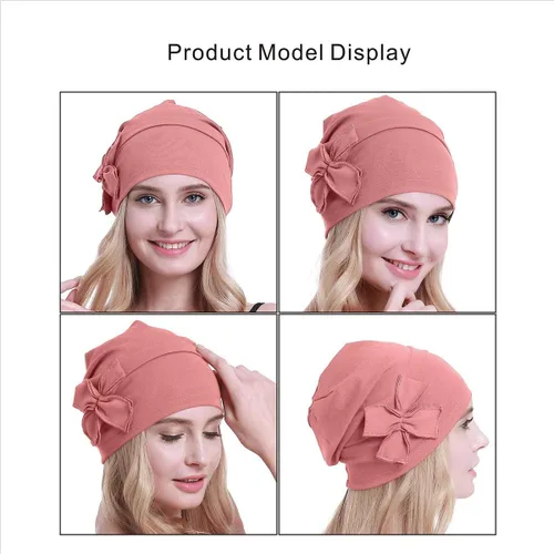 Miniatura 2 de osvyo Gorro de algodón con turbantes de quimioterapia para mujeres, con cáncer, pérdida de cabello