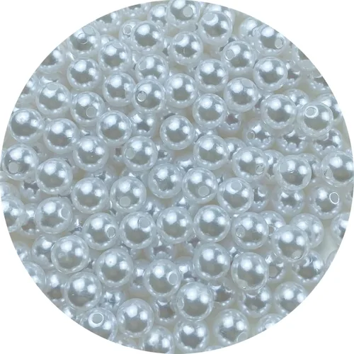 Miniatura 12 de 400 piezas de cuentas de perlas de 8 mm Cuentas de perlas negras redondas con agujeros para manualidades de costura, decoración, pulseras, collares