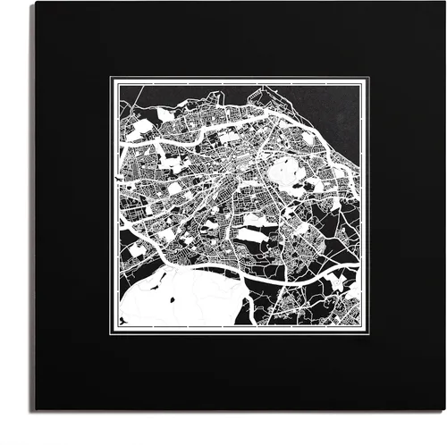 Miniatura 71 de O3 Design Studio Mapa de corte de papel Madrid negro mate de 20 x 20 pulgadas