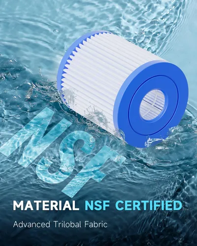 Miniatura 2 de AQUALTRA Filtro de piscina compatible con 29007E tipo H, cartucho de repuesto para bomba de filtro de 330 GPH, filtros de piscina sobre el suelo, 4