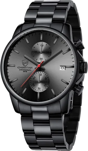 Miniatura 18 de GOLDEN HOUR Fashion Business - Relojes para hombre con cronógrafo, a prueba de agua, de acero inoxidable, reloj de cuarzo, con fecha automática