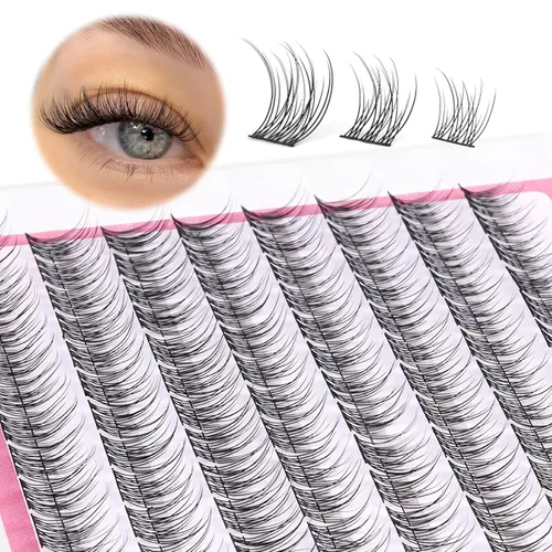 Extensiones de pestañas naturales en racimo rizado CC, 0.354-0.433 in, longitud mixta, individuales, 96 unidades, extensiones de pestañas para