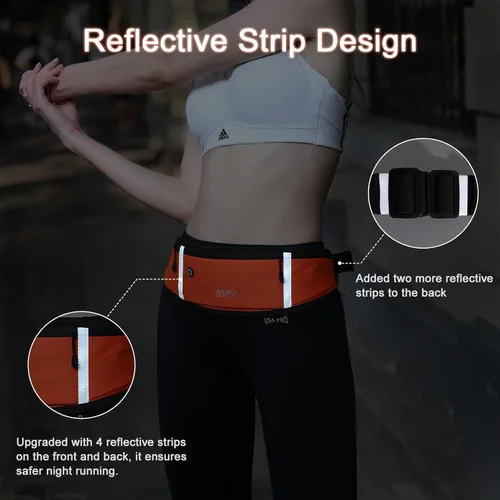 Miniatura 6 de BOYATU Riñonera para correr con cinturón de carrera: cintura delgada para mujeres y hombres, bolsa de entrenamiento ajustable para teléfono, bolsa