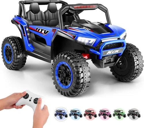 Miniatura 11 de Hikole Juguetes de paseo de 24 voltios para niños grandes de 2 plazas, 4WD UTV para niños, autos para niños y niñas con control remoto para padres
