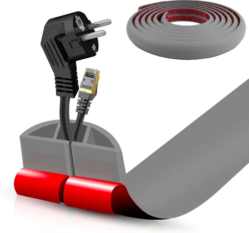 Miniatura 76 de Cubierta autoadhesiva para cables de suelo, gestión de cables de 3.3 pies, protector de tira de extensión para cables, evita tropiezos de cables