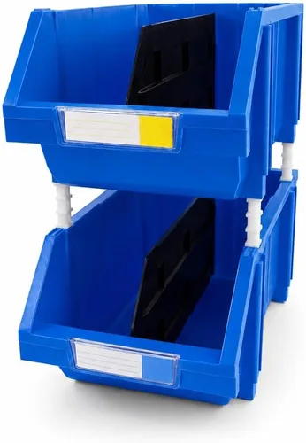 Miniatura 15 de Paquete de 2 contenedores apilables extragrandes de almacenamiento – 16.5 x 14.5 x 6.9 pulgadas, organizador resistente, diseño colgante y de GRIS 2