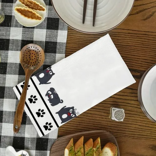 Miniatura 2 de Divertidas toallas de cocina para gatos, toallas de mano con patas de gato, paño de microfibra de secado rápido para cocina, toallas de mano