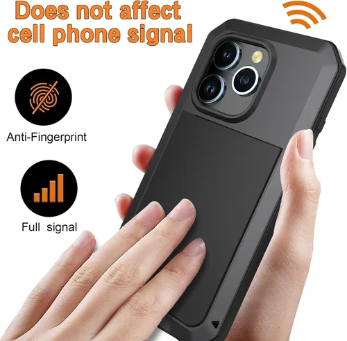 Miniatura 4 de Funda para iPhone 14, Cubierta Protectora de Cuerpo Completo 360 Resistente Heavy Duty a Prueba de Golpes Armadura Resistente Funda de Metal