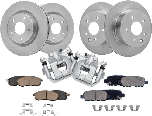Miniatura 26 de Detroit Axle - Kit de frenos para Ford Crown Victoria Mercury Grand Marquis Marauder 2003-2011, rotores de freno y pastillas de freno de cerámica