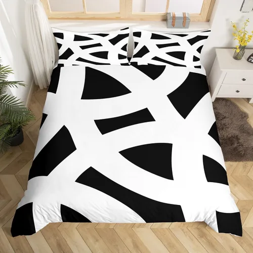 Miniatura 29 de Manfei Juego de ropa de cama de silueta de ciervo, tamaño individual, funda de edredón con patrón de flechas y cuernos con 1 funda de almohada
