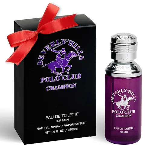 Beverly Hills Polo Club CHAMPION Colonia para hombres con notas de vainilla, lirio, musgo de roble y pachulí, aroma floral dulce y sexy, Eau De