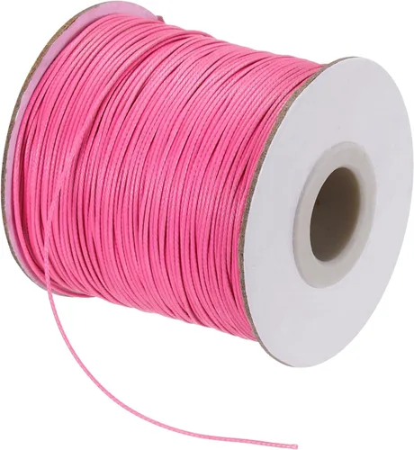 Miniatura 149 de MECCANIXITY Cordón encerado de poliéster encerado de 0.020 in, cuerda de cera de 175 yardas para hacer pulseras, collares, cuentas, joyería y Negro