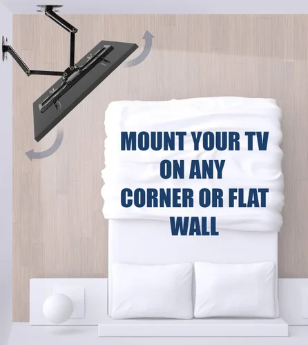 Miniatura 2 de Mount-It! Soporte de pared para TV esquinero – Soporte de pared giratorio de movimiento completo diseñado para instalaciones de esquina, patrón VESA