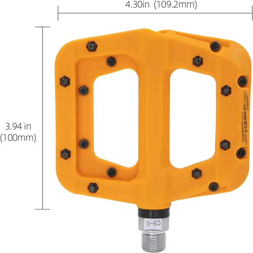 Miniatura 5 de FOOKER Pedales MTB para bicicleta de montaña, 3 rodamientos, antideslizantes, ligeros, de fibra de nailon, pedales de plataforma de bicicleta