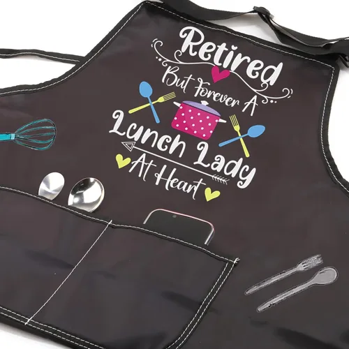 Miniatura 2 de JXGZSO Delantal de almuerzo para dama, regalo de agradecimiento para la escuela, delantal de cocinero para trabajadores de cafetería, delantales
