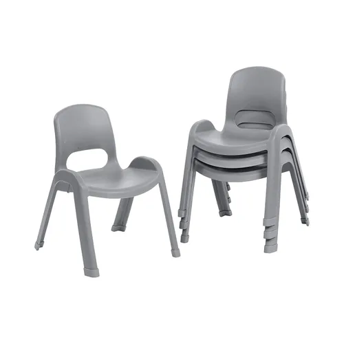 Miniatura 13 de ECR4Kids Silla apilable SitRight de plástico, 11 pulgadas, muebles de aula, negro, paquete de 4