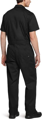 Miniatura 2 de CQR - Overol para hombre con manga corta, cremallera frontal, múltiples bolsillos, resistente a las manchas y a las arrugas