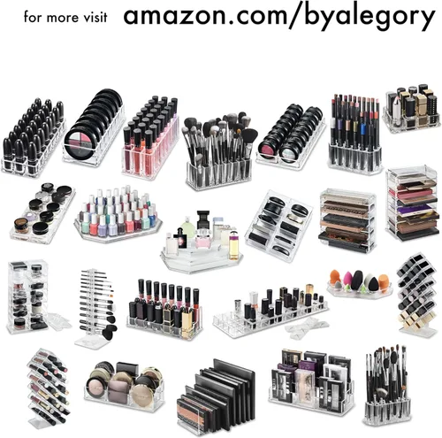 Miniatura 7 de Organizador de delineador de ojos acrílico y organizador de delineadores de labios 26 espacio de almacenamiento 20 estándar 6 Jumbo lápiz cosmético