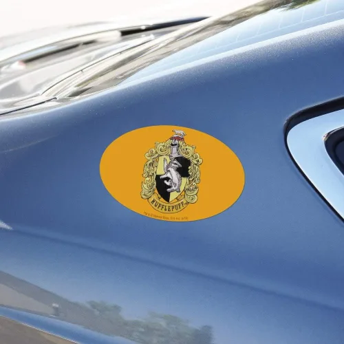 Miniatura 3 de Harry Potter Hufflepuff pintado cresta automotriz coche refrigerador taquilla vinilo euro imán oval