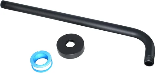 NearMoon Brazo de ducha, brazo de extensión extra con brida, tubo extensor de cabezal de ducha montado en la pared de acero inoxidable (15 pulgadas,