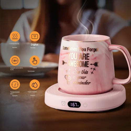 Miniatura 2 de Juego de tazas de café con 4 ajustes de temperatura, apagado automático de 8 horas