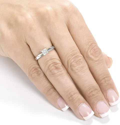Miniatura 8 de Kobelli Anillo solitario de compromiso de diamante de 12 quilates (quilates) en oro de 14 quilates