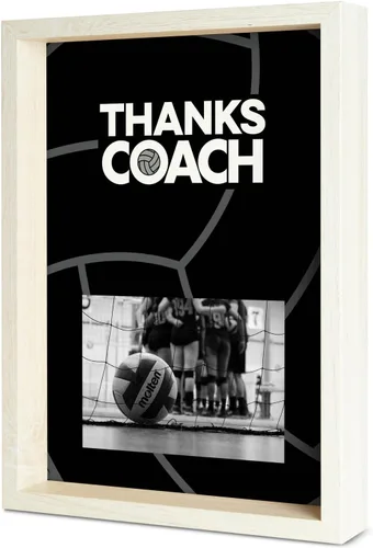 ChalkTalkSPORTS Marco de regalo de entrenador de voleibol, marco de fotos de voleibol listo para autógrafo, capacidad para fotos de 4 x 6 pulgadas,