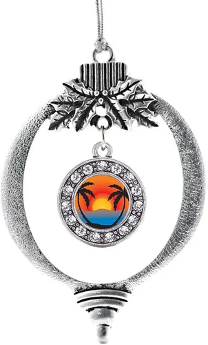 Miniatura 91 de Inspired Silver - Twin One - Adorno festivo de Navidad de plata - Adorno festivo de árbol de Navidad con dije de círculo y circonita cúbica