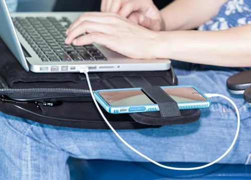 Miniatura 4 de Escritorio de regazo para laptop de viaje – Se adapta a portátiles de hasta 14 pulgadas Escritorio portátil para laptop y escribir en una funda