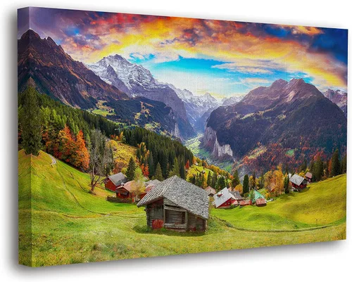 Miniatura 19 de SpiritualHands Lienzo decorativo para pared, diseño de lugares famosos del patrimonio mundial, carteles enmarcados escénicos, paisajes modernos, 03