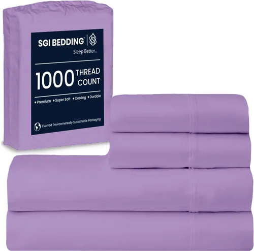 Miniatura 15 de SGI Bedding - Juego de sábanas de lujo de 4 piezas de algodón egipcio para RV tamaño King - 1000 hilos, sábanas 100% algodón, juego de sábanas