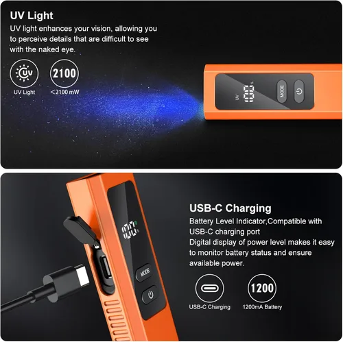 Miniatura 6 de Linterna plana 5 en 1 PRO EDC, recargable de 800 lm de luz blanca LED, LT010 luces de bolsillo portátiles con imán para emergencia al aire libre