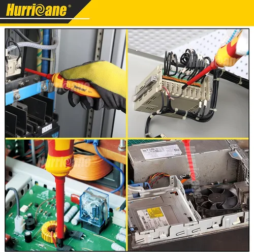 Miniatura 9 de HURRICANE Juego de destornilladores eléctricos aislados de 1000 V, todo en uno, profesional de primera calidad, 13 piezas CR-V magnético Phillips