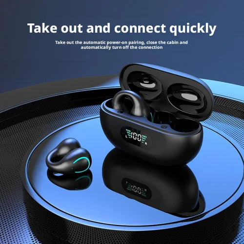 Miniatura 3 de Auriculares inalámbricos de oreja abierta Bluetooth con clip en mini auriculares estuche de carga para auriculares deportivos de conducción ósea