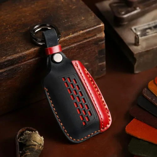 Miniatura 4 de ontto Funda de cuero para llave Land Rover, funda de protección completa, elegante soporte para llaves compatible con Range Rover para Jaguar