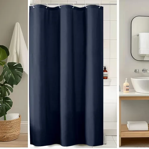 Miniatura 31 de OVZME Zora Cortina de Ducha de Tela para Cabina de 36 x 72 Pulgadas - Cortina de Ducha Pequeña Suave Negra para Baño para Tamaño de Cabina Estrecha