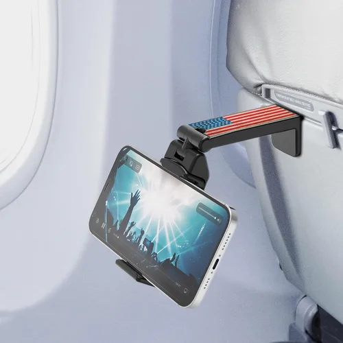 Accesorios de viaje, bandeja universal para el respaldo del asiento, soporte de clip para teléfono manos libres, tamaño de bolsillo ajustable,