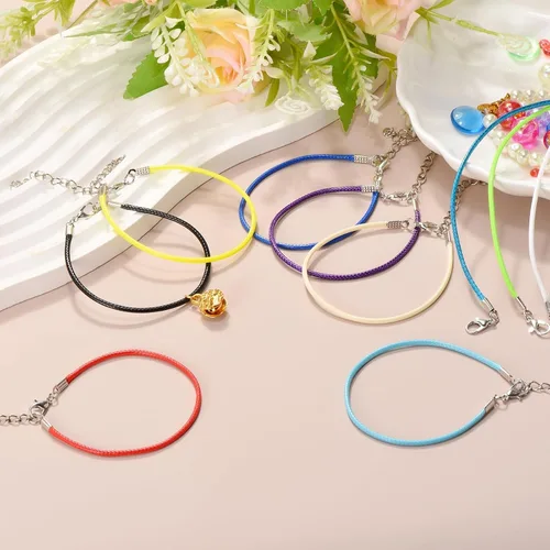 Miniatura 4 de MECCANIXITY 10 cordones de pulsera verde militar, pulsera de amistad ajustable de 9 pulgadas, cordón de poliéster encerado de 0.059 in con cierre